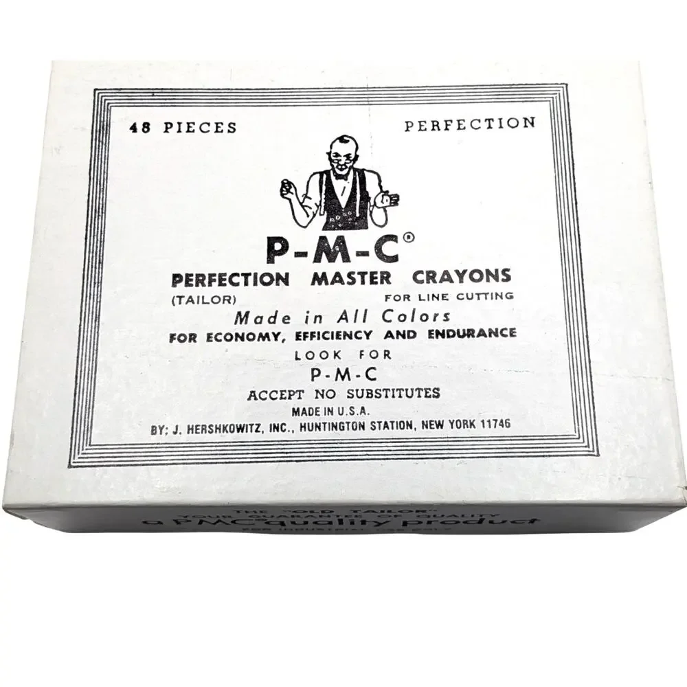P-M-C Perfection Master Tailor Crayons 24pc White Vintage Box Sewing Notions